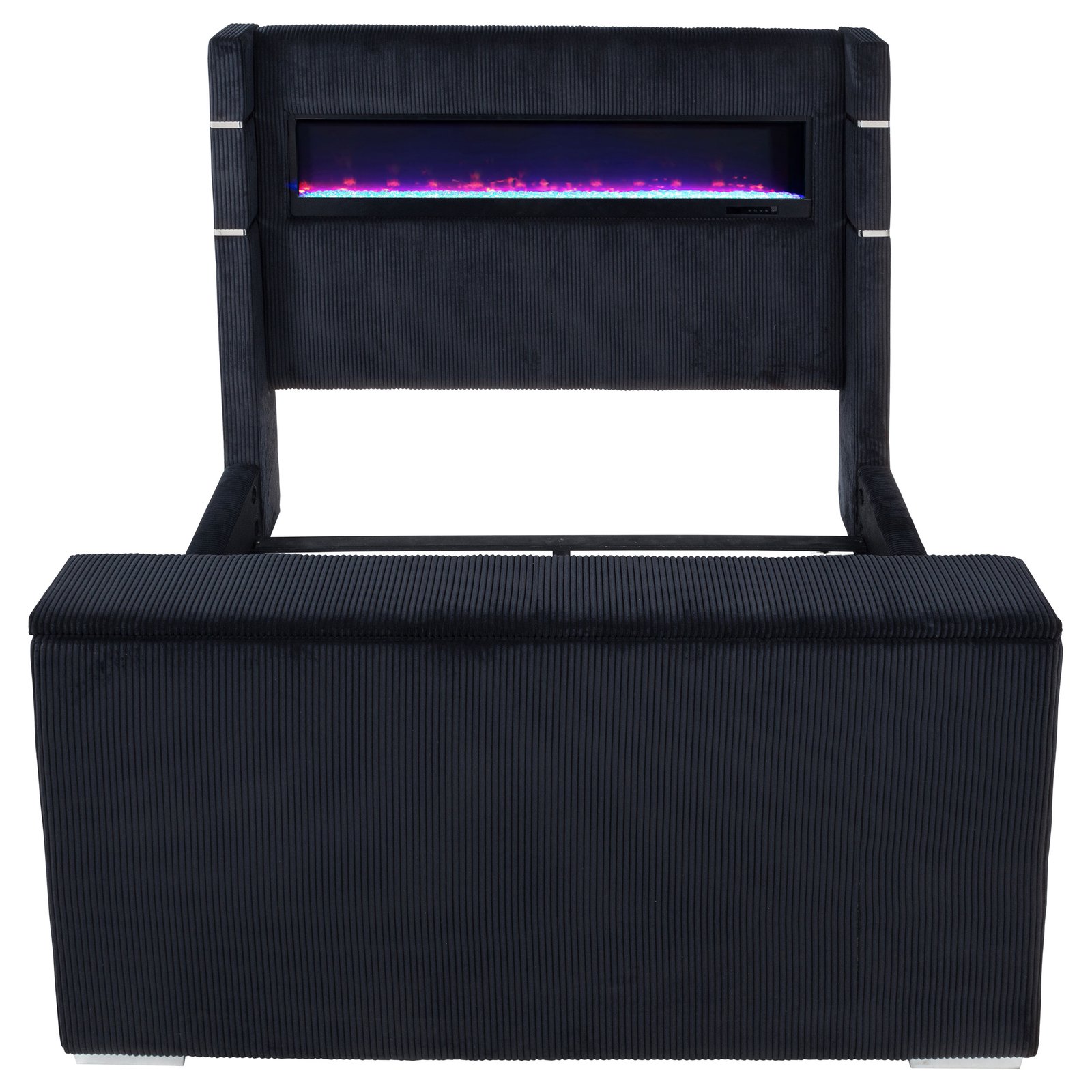 Tisdall Queen Flame Visualizer Wingback TV Bed Black - Image 6