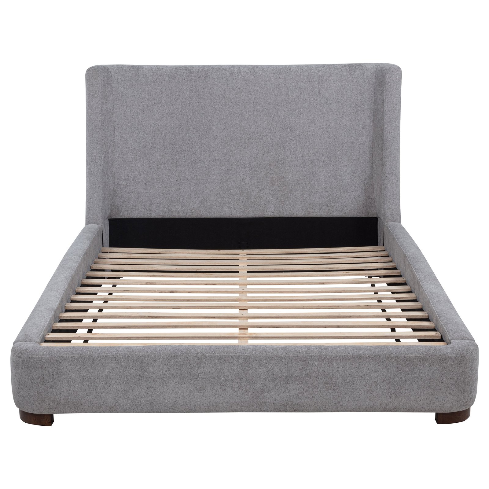 Rennes Upholstered Queen Wingback Platform Bed Grey - Image 4