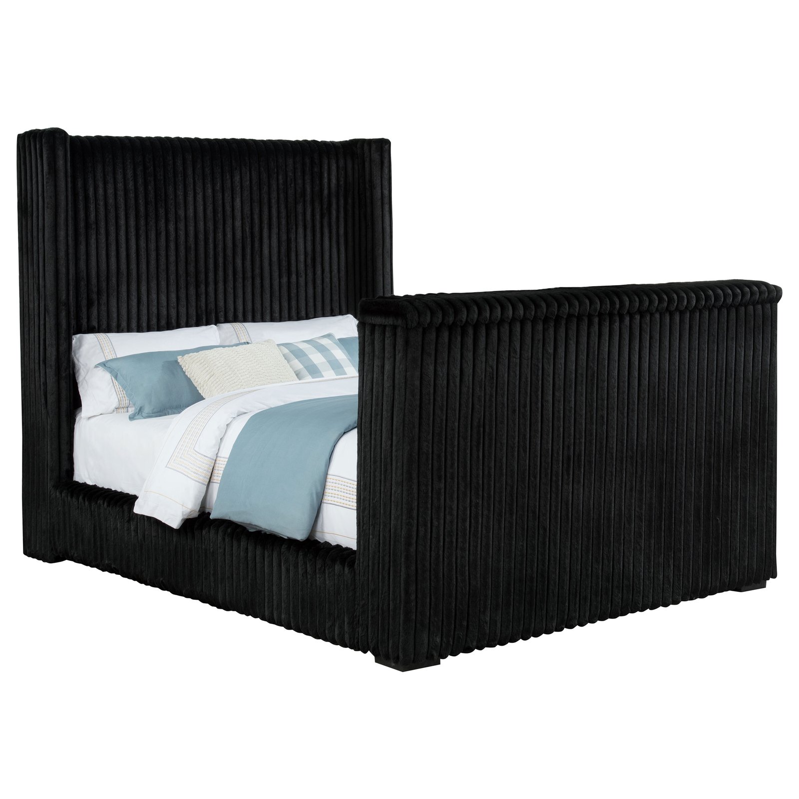 Centergrove Upholstered Queen Wingback TV Bed Black - Image 4