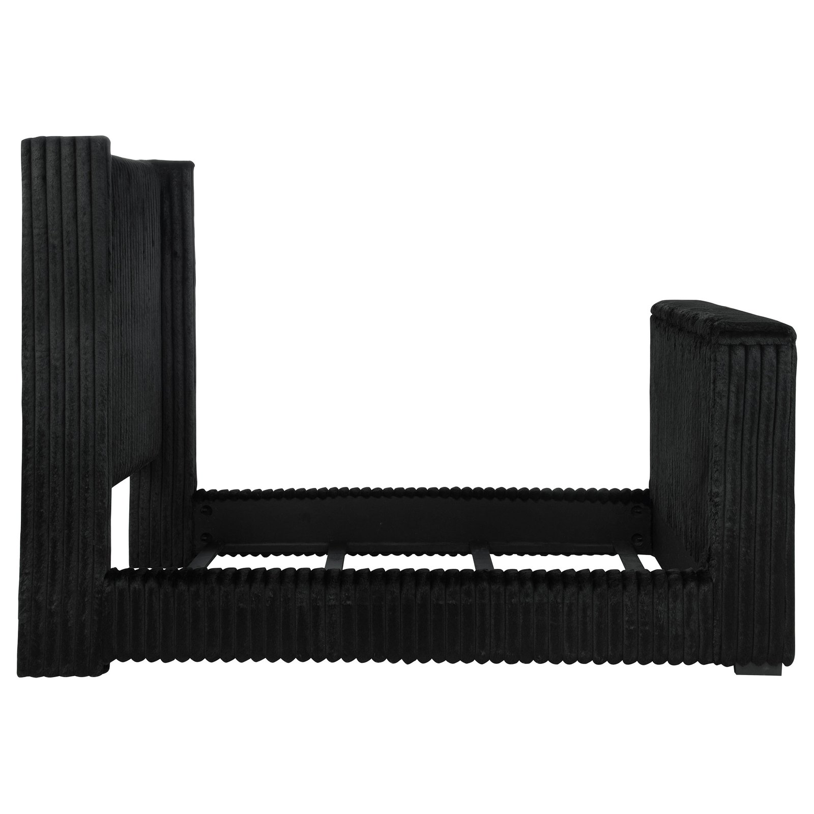 Centergrove Upholstered Queen Wingback TV Bed Black - Image 8