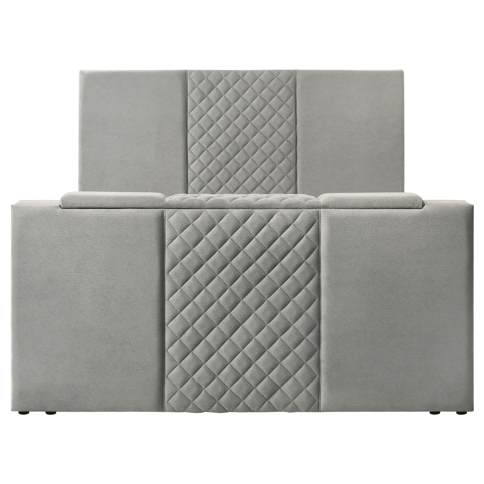 Tara 61-inch Upholstered Eastern King Panel TV Bed Grey - Image 6