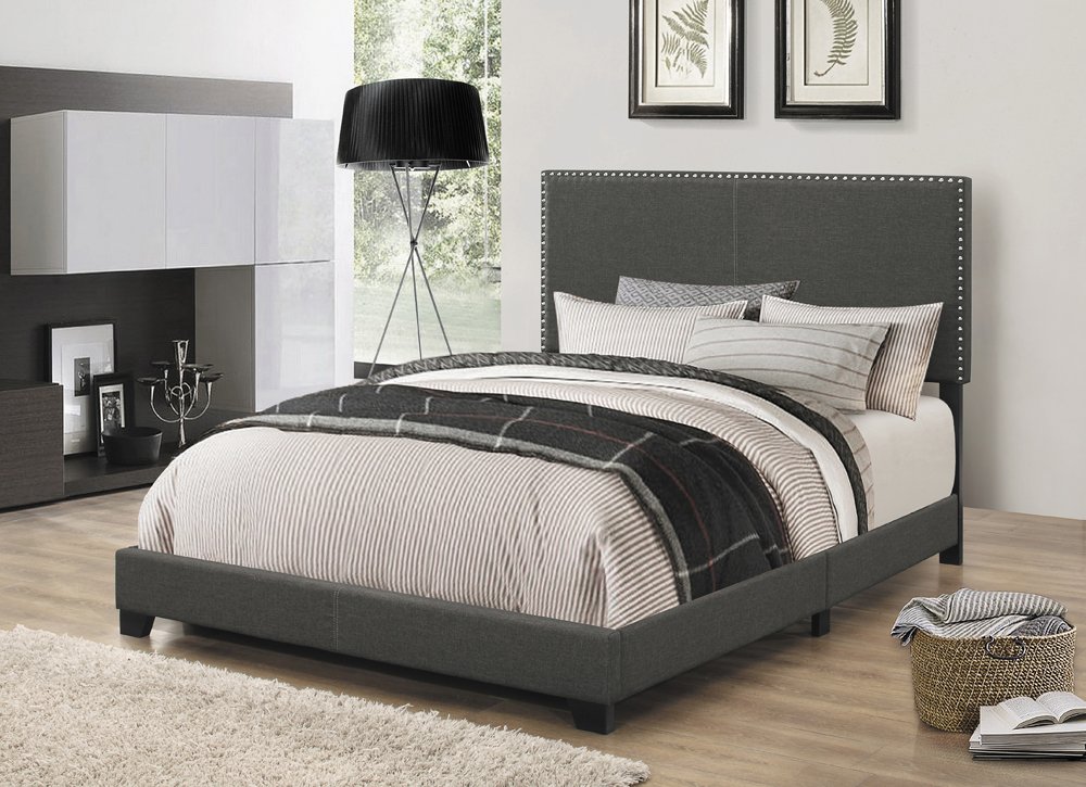 Boyd Upholstered Queen Panel Bed Charcoal - Image 2