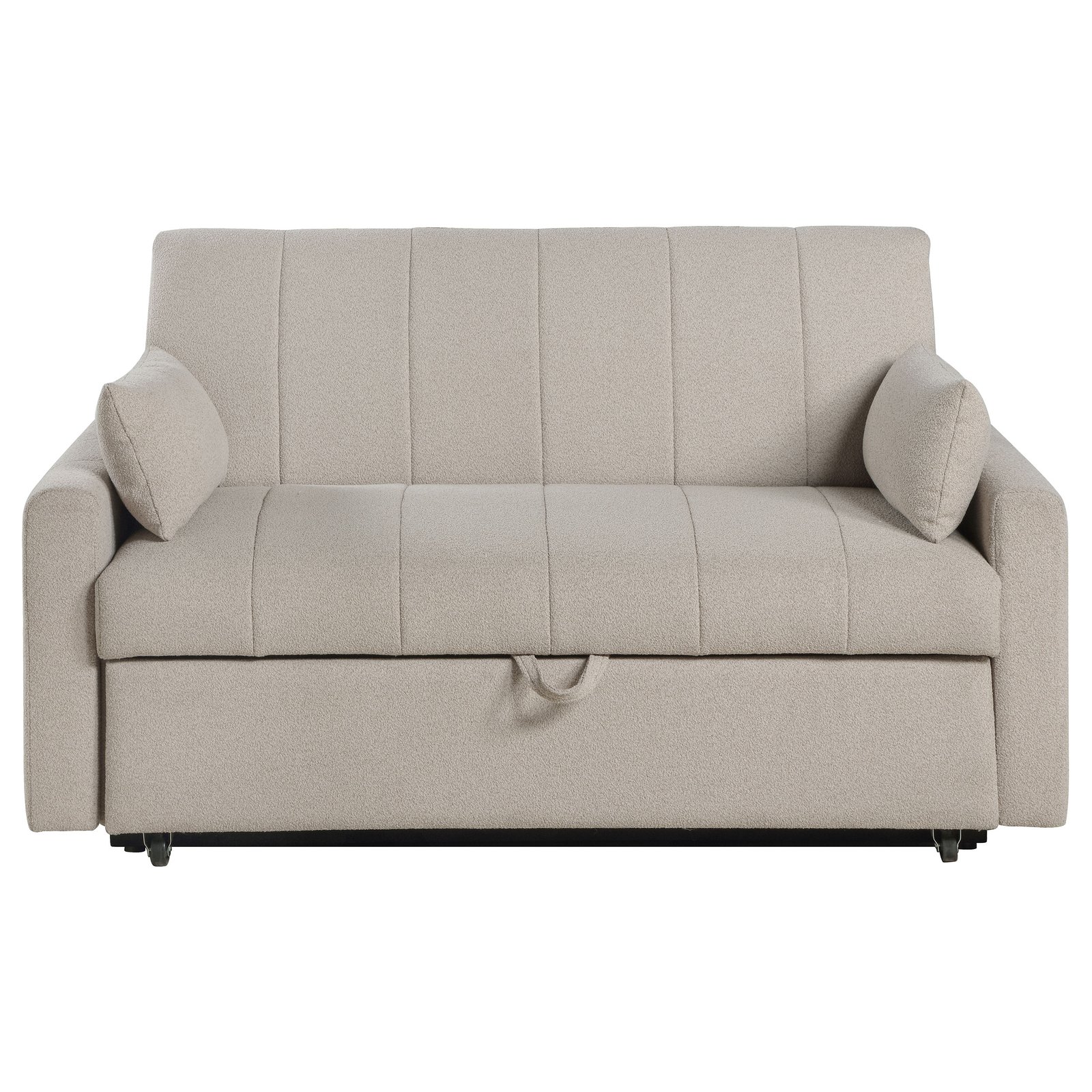 Portland Boucle Upholstered Sleeper Sofa Bed Latte - Image 7