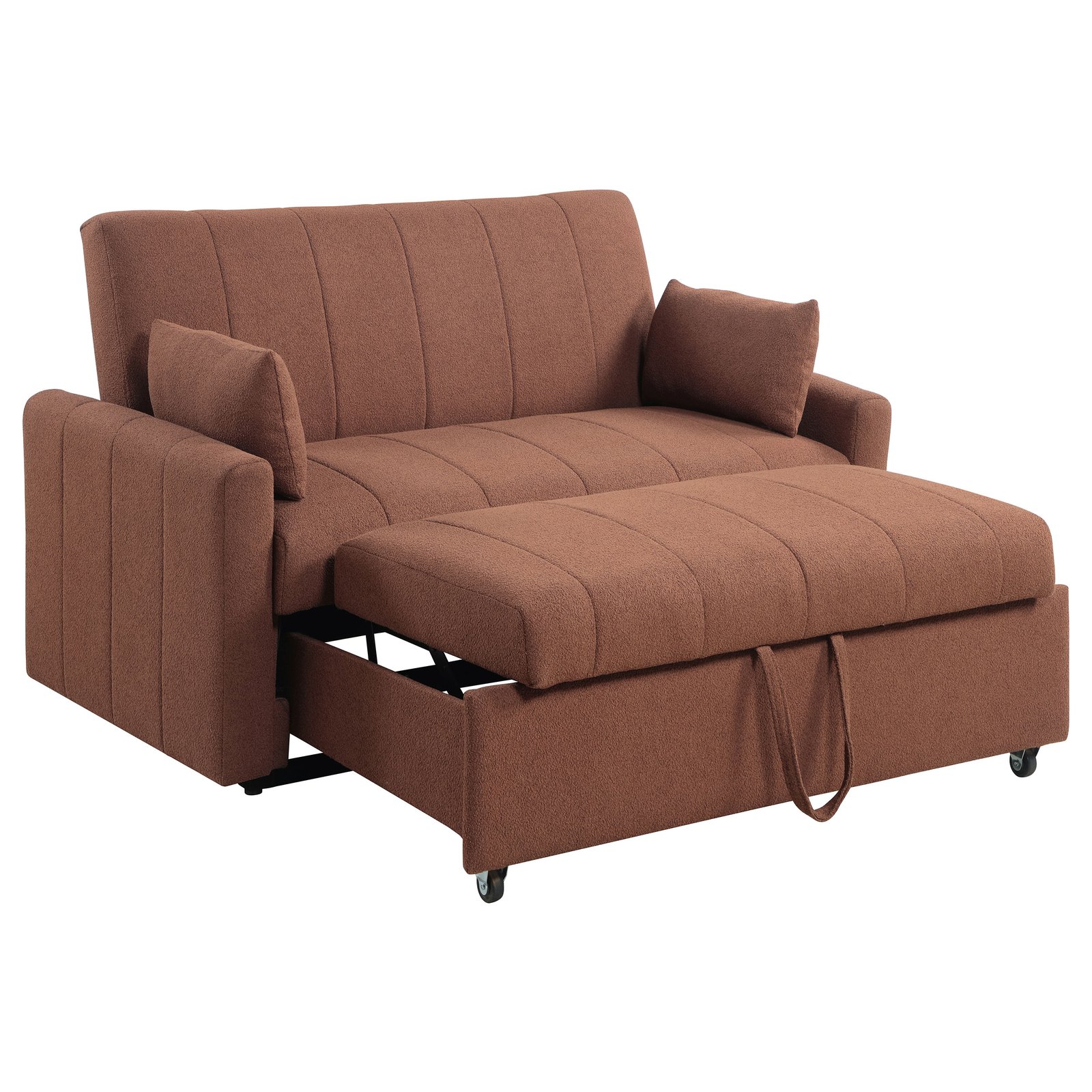 Portland Boucle Upholstered Sleeper Sofa Bed Copper - Image 5