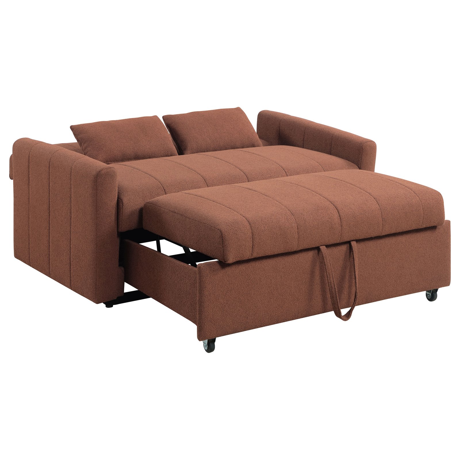 Portland Boucle Upholstered Sleeper Sofa Bed Copper - Image 6