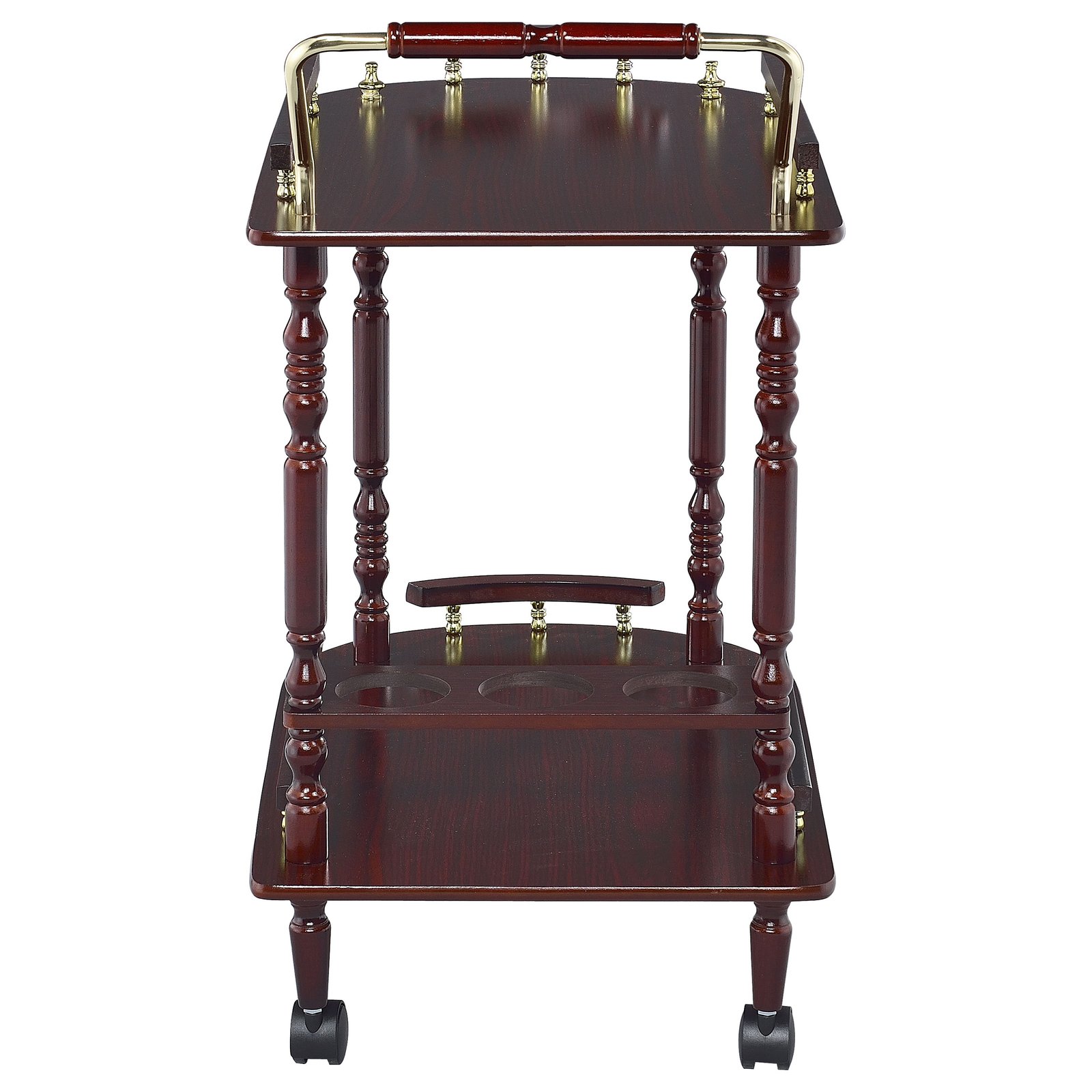 Palmer 2-tier Rectangular Wood Bar Cart Merlot - Image 6