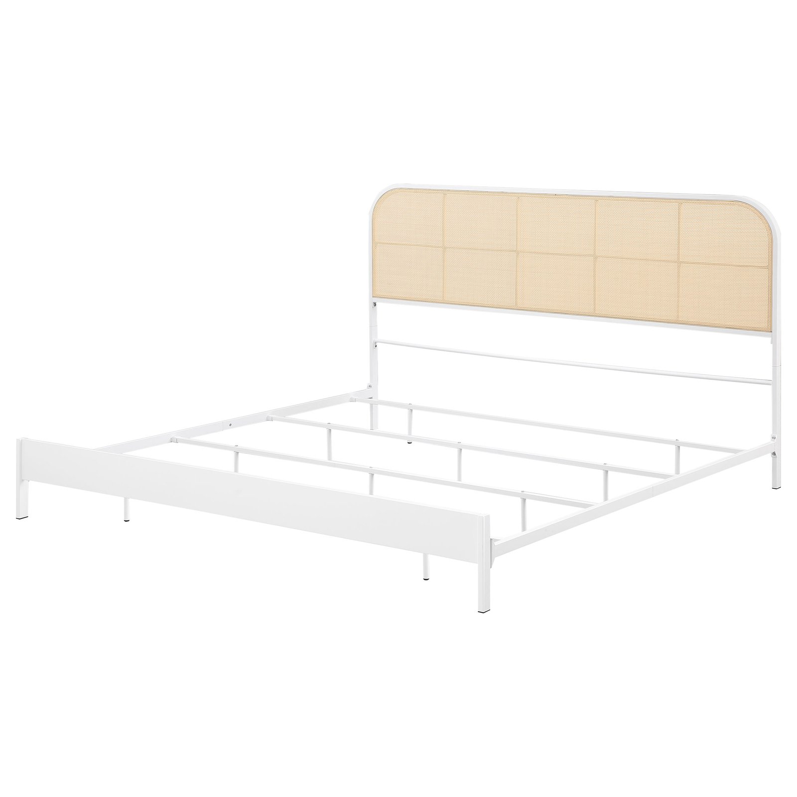 Amherst Radio Weave Rattan Metal Eastern King Bed White - Image 4