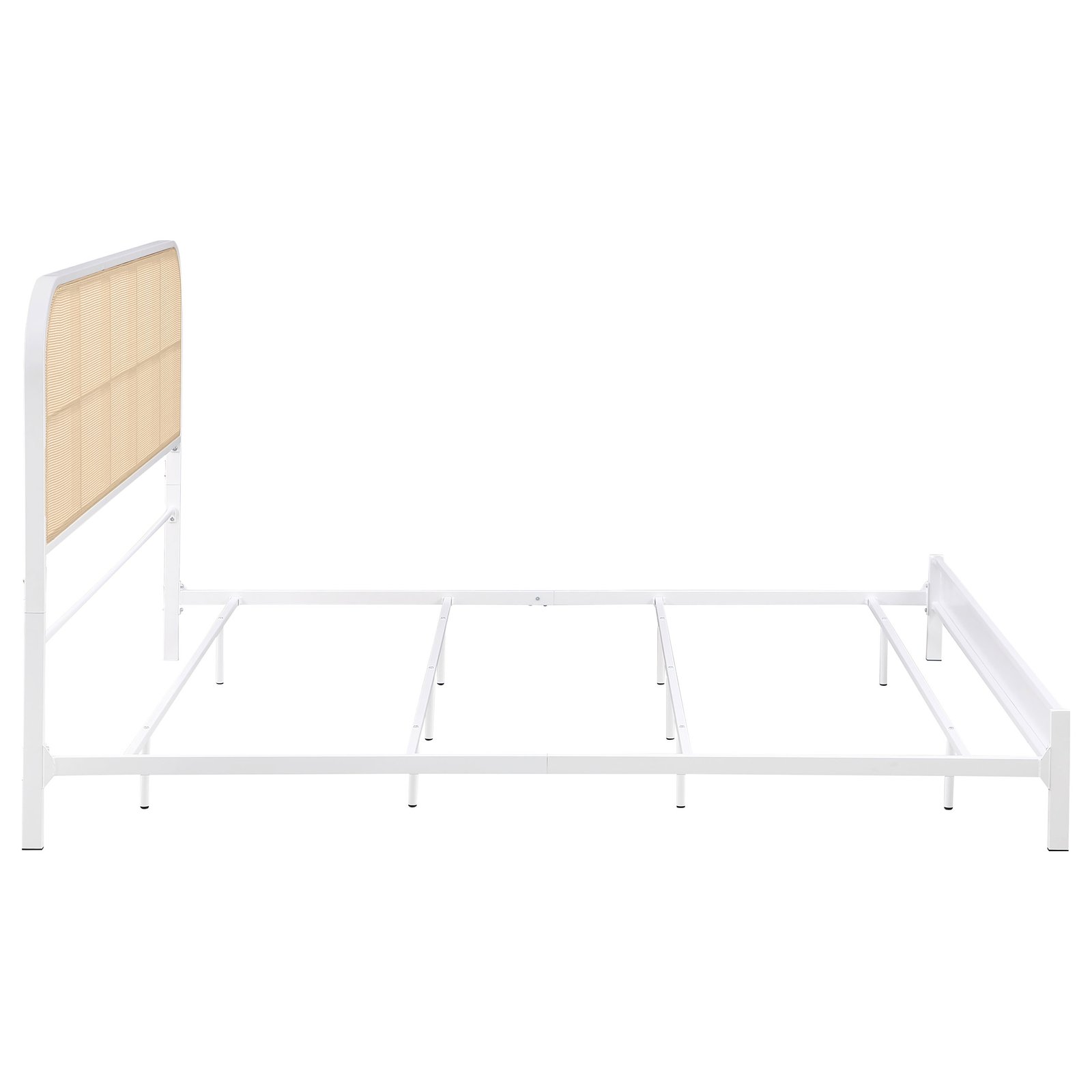 Amherst Radio Weave Rattan Metal Eastern King Bed White - Image 8