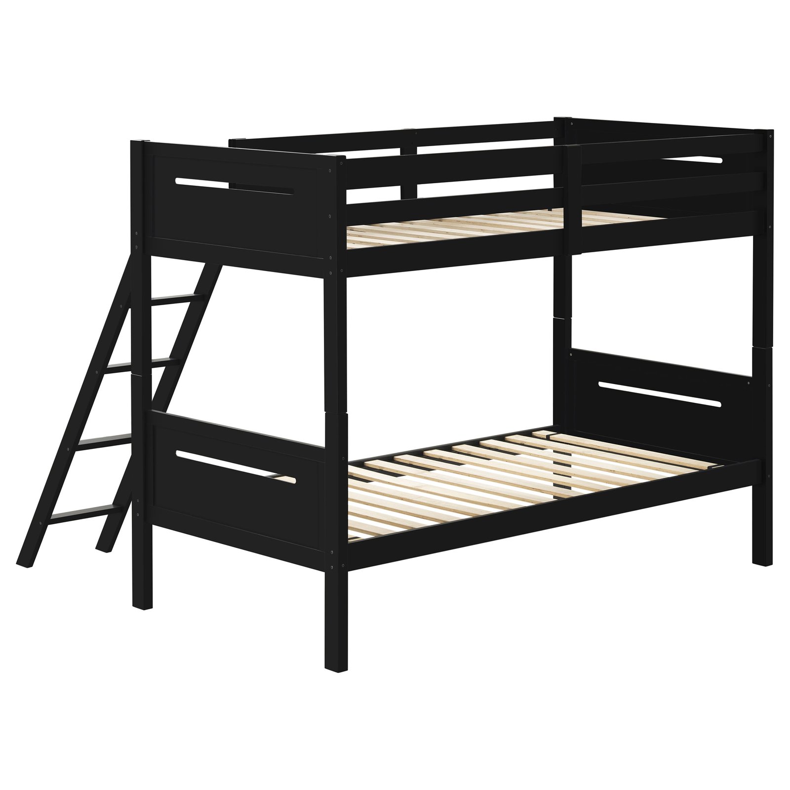 Littleton Wood Twin Over Twin Bunk Bed Black - Image 4