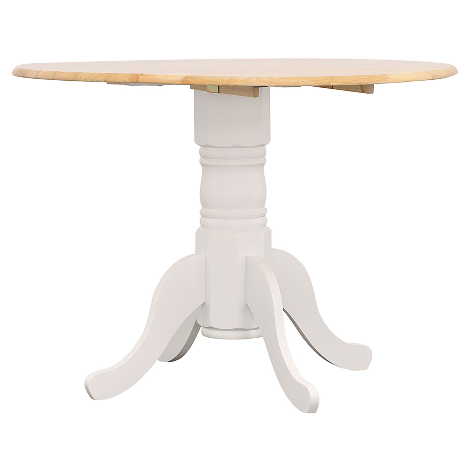 Allison 5-piece Round Drop Leaf Dining Table Set White - Image 3