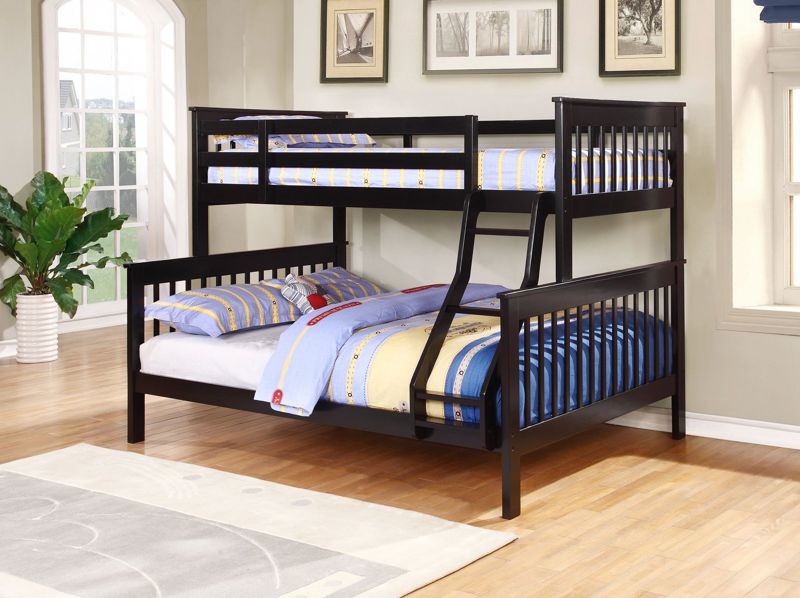 Chapman Wood Twin Over Full Bunk Bed Black - Image 2