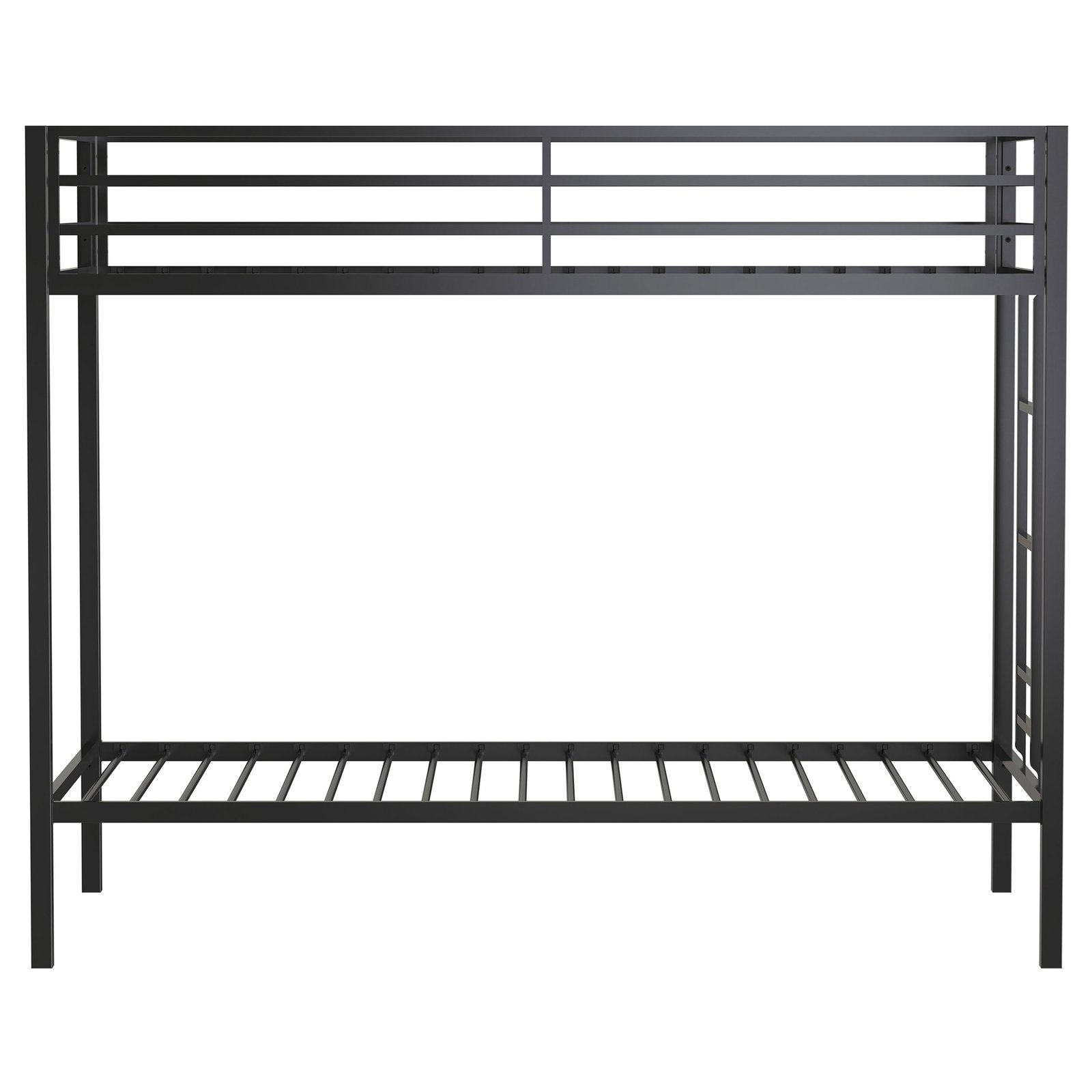 Alevera Metal Twin Over Twin Bunk Bed with Ladder Black - Image 4