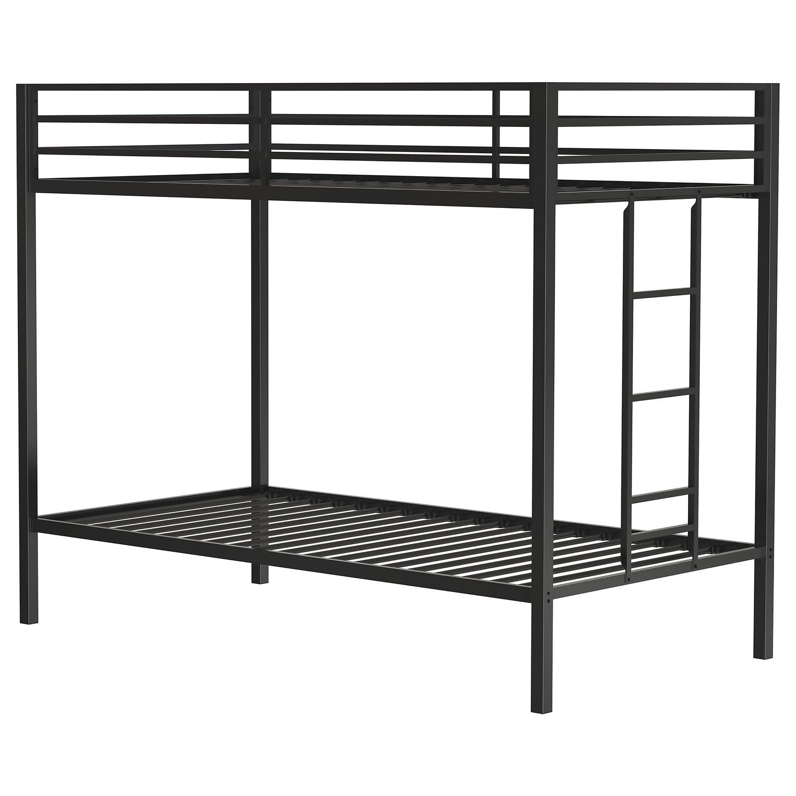 Alevera Metal Twin Over Twin Bunk Bed with Ladder Black - Image 5
