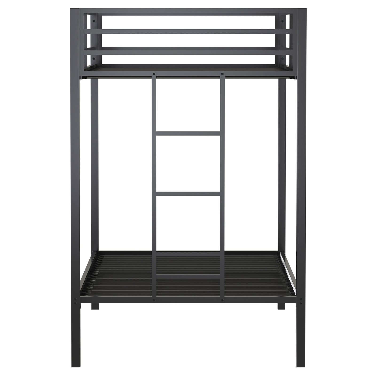 Alevera Metal Twin Over Twin Bunk Bed with Ladder Black - Image 6