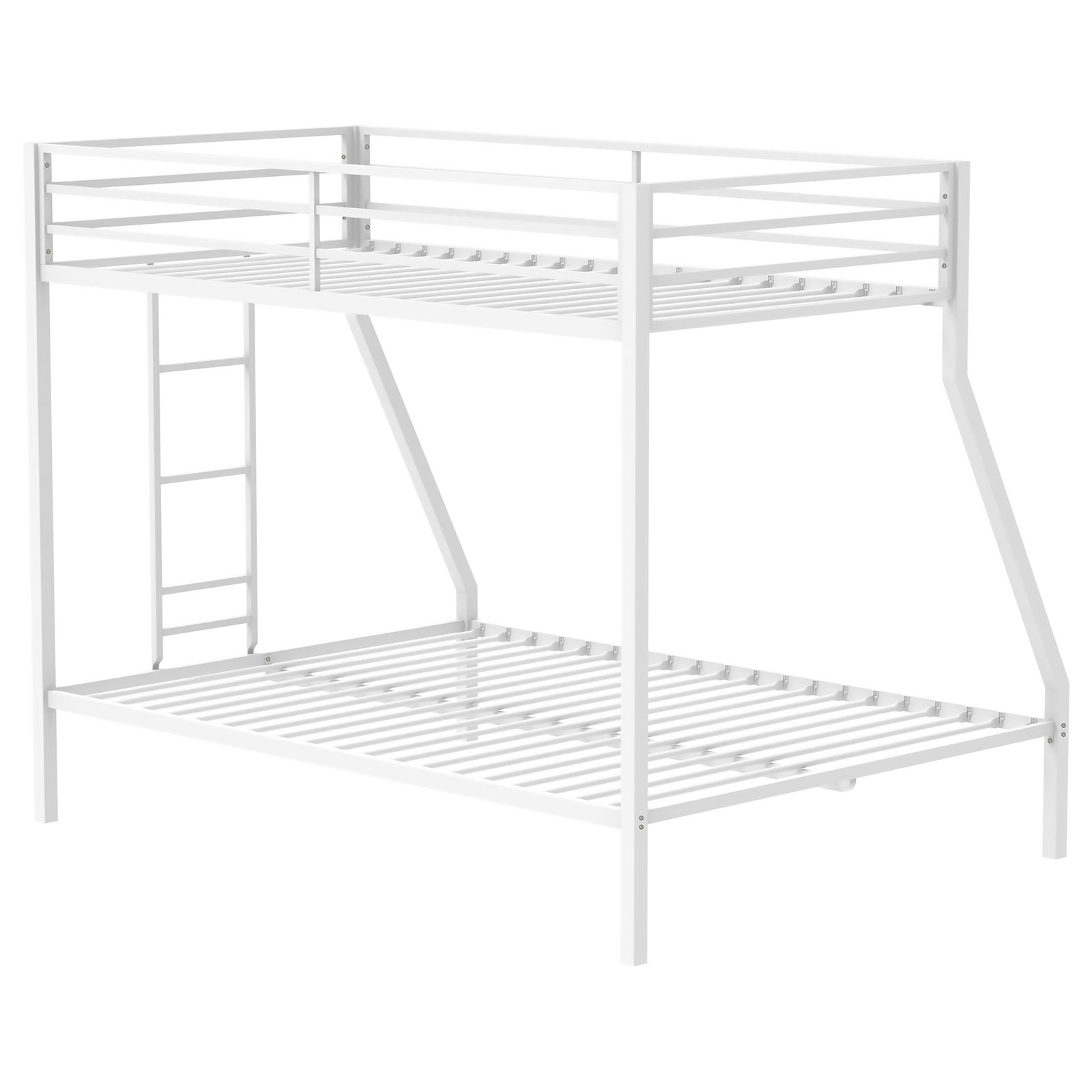 Alevera Metal Twin Over Full Bunk Bed with Ladder White - Image 7