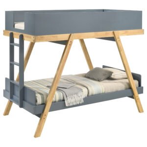 Frankie Twin Over Twin Bunk Bed with 7-inch Mattresses Blue