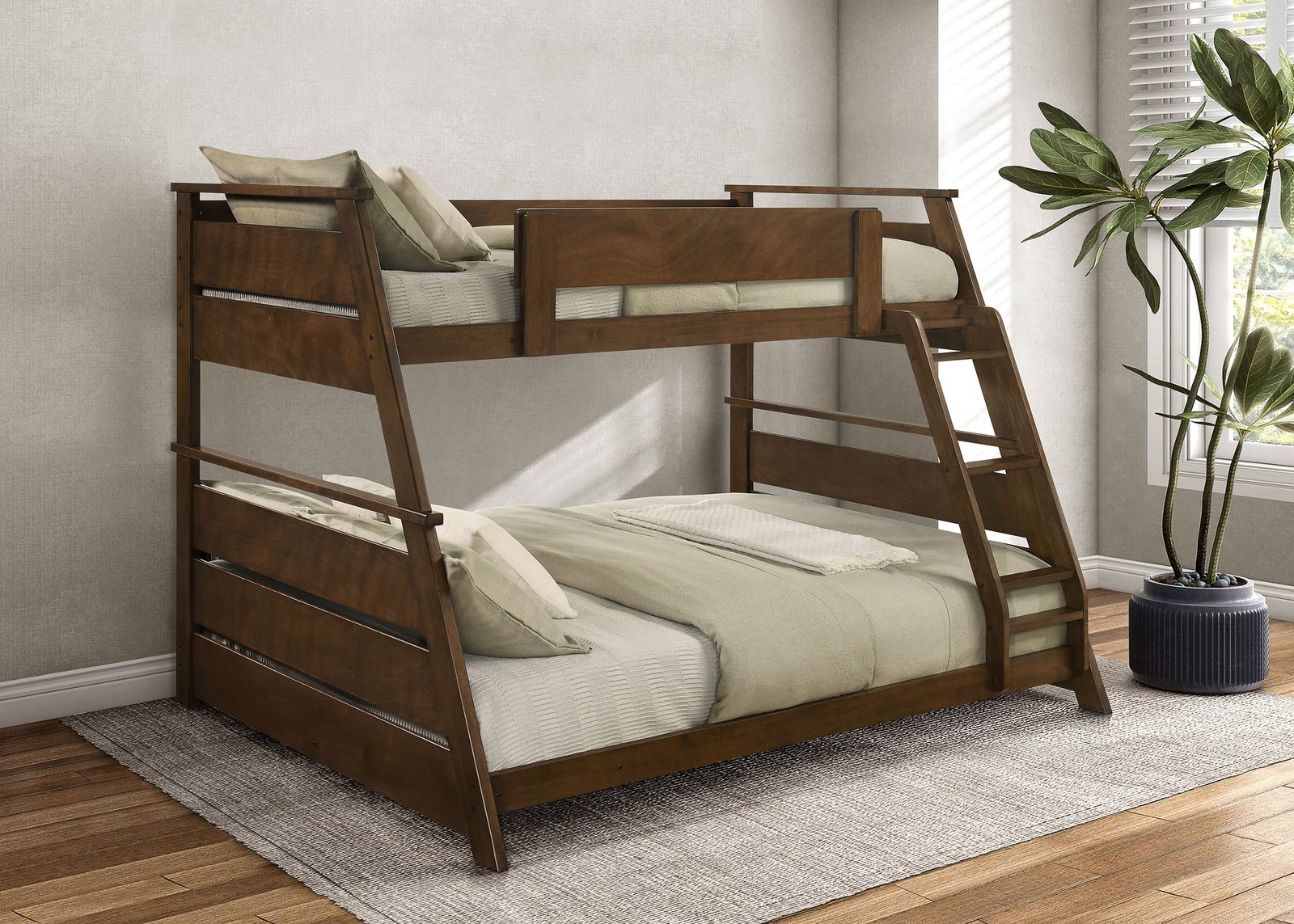Holden Wood Veneer Twin Over Full Bunk Bed Walnut - Image 2