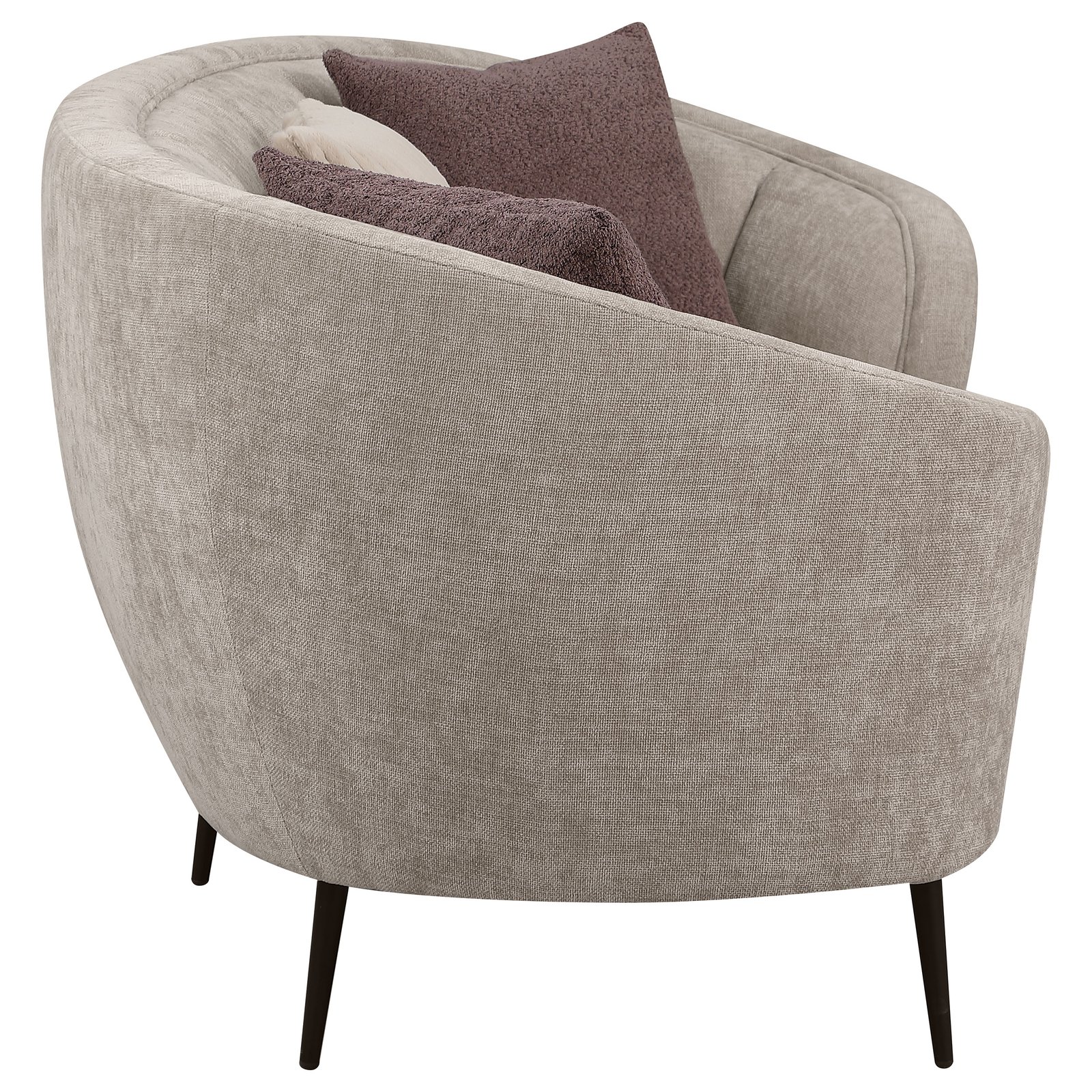 Ellorie Upholstered Channel Back Curved Sofa Beige - Image 8