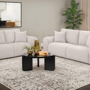 Burnett 2-piece Chenille Upholstered Sofa Set Ivory