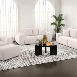 Burnett 4-piece Chenille Upholstered Sofa Set Ivory
