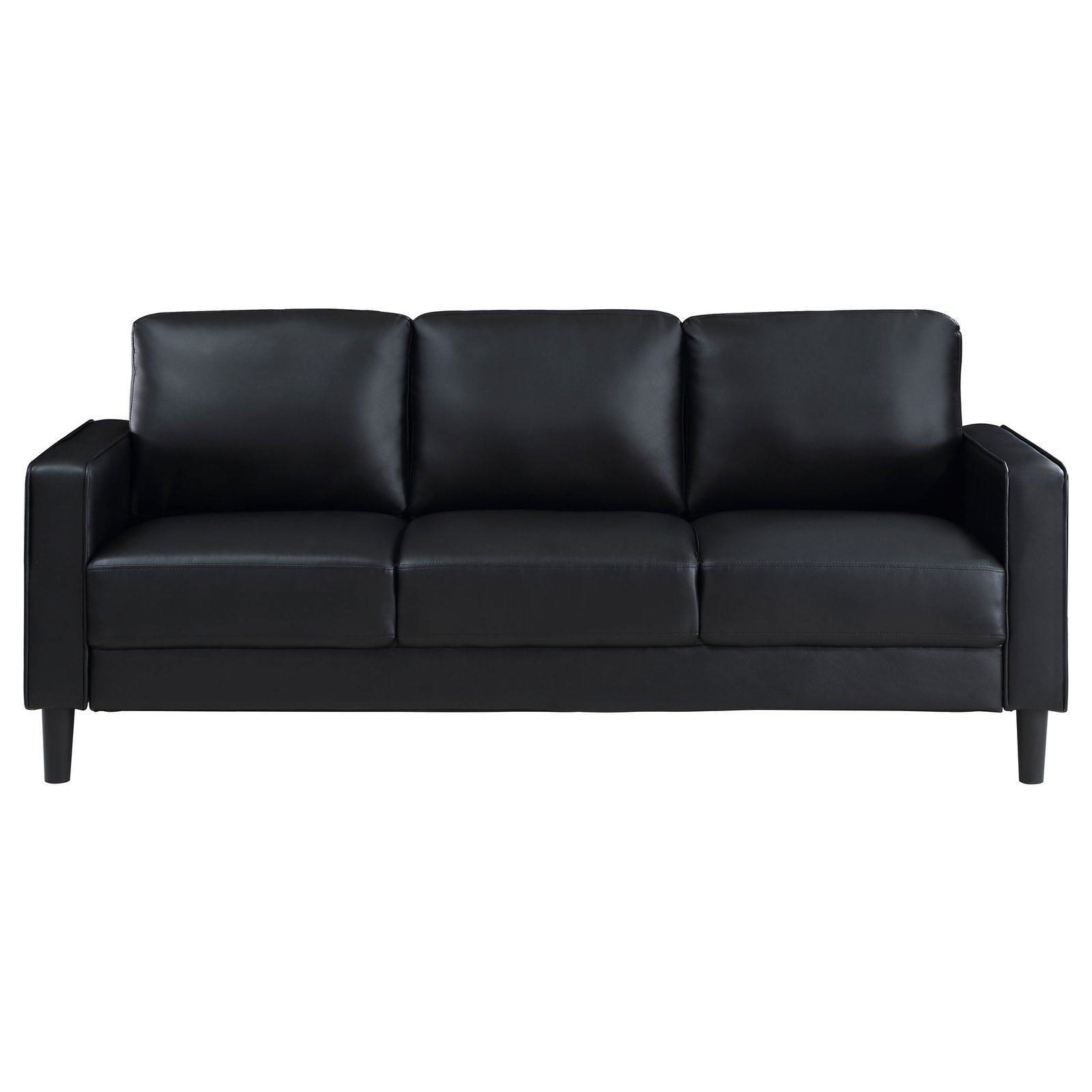 Ruth 2-piece Upholstered Track Arm Sofa Set Black - Image 4
