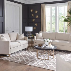 Corliss 3-piece Upholstered Arched Arm Sofa Set Beige