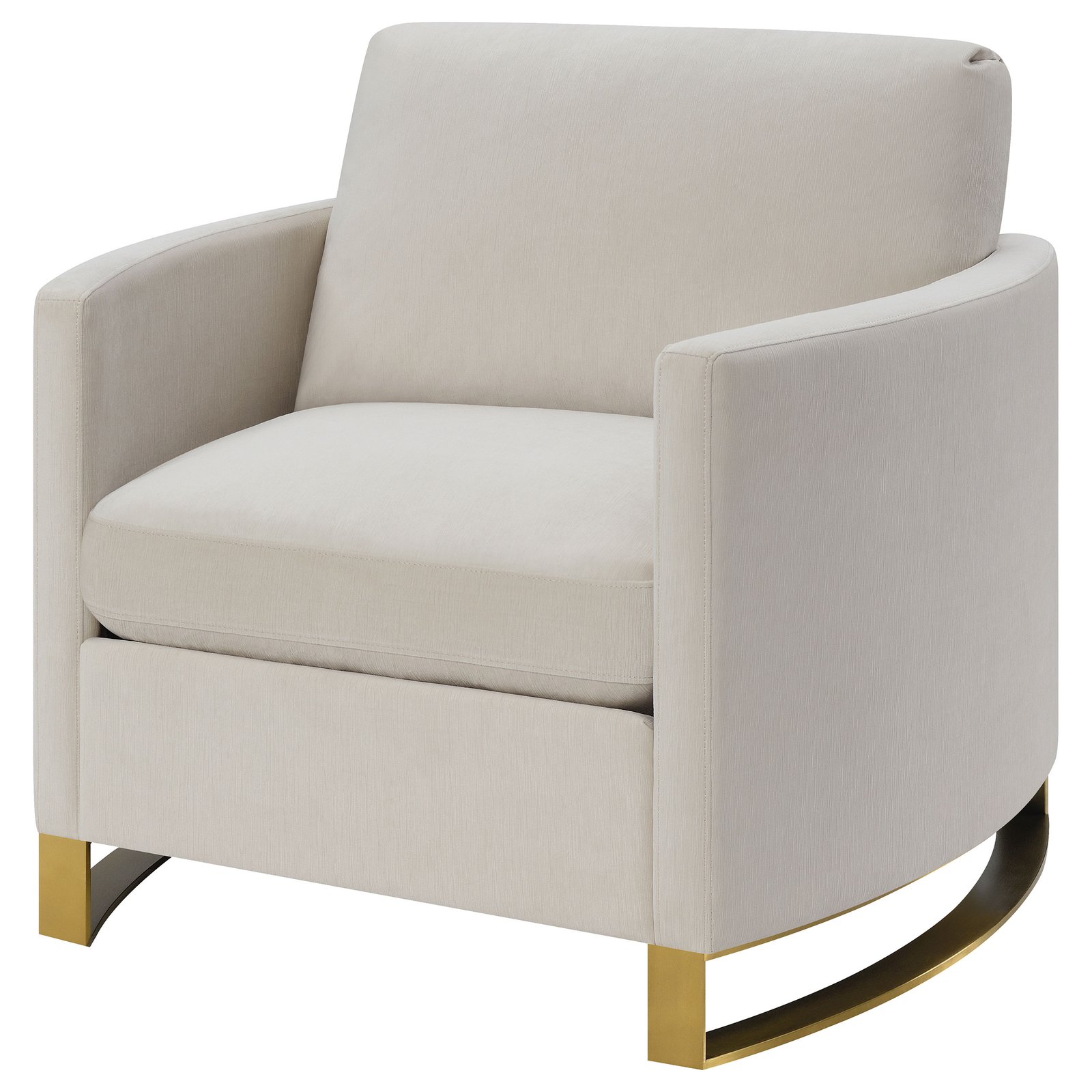 Corliss Upholstered Curved Track Arm Chair Beige - Image 4
