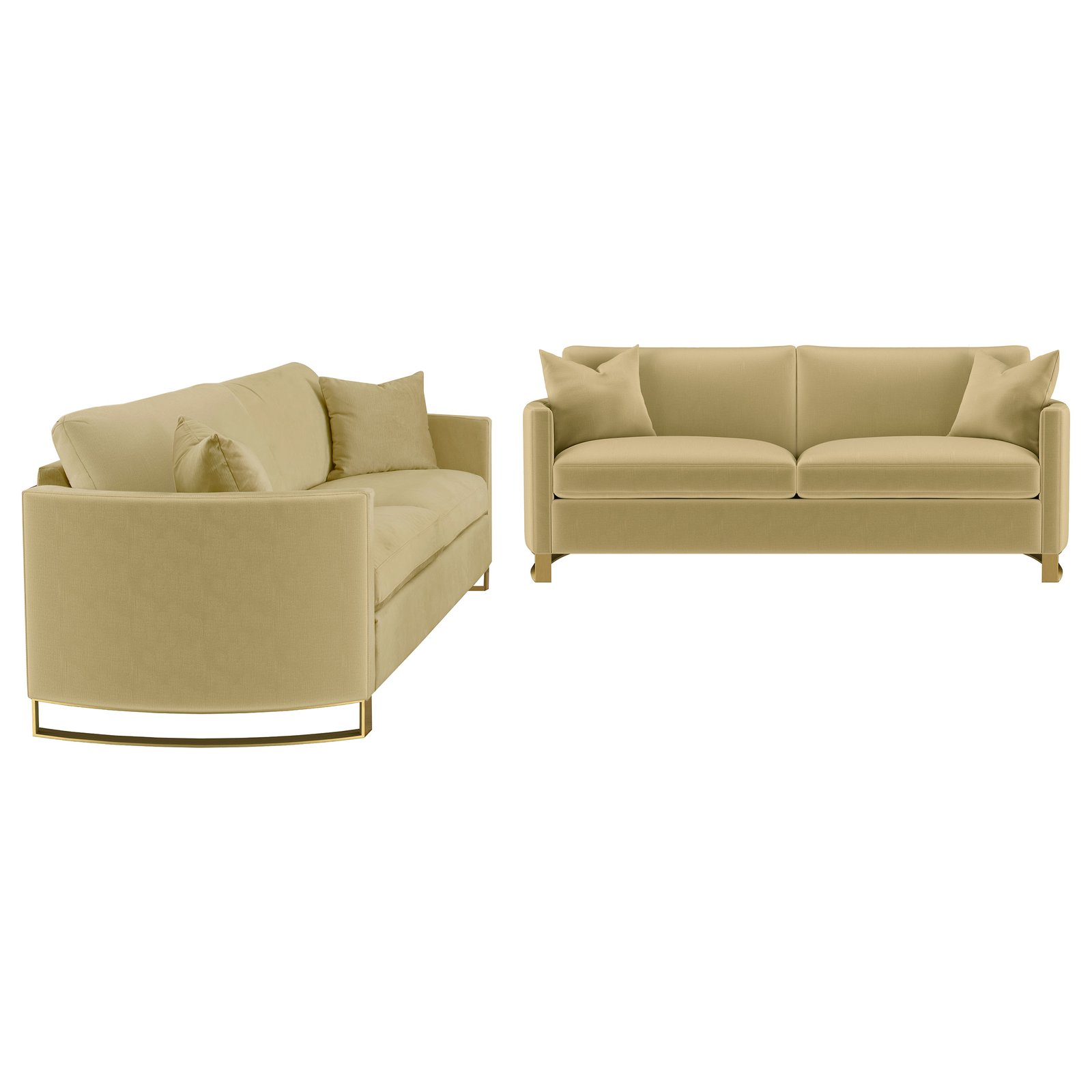 Corliss 2-piece Velvet Upholstered Sofa Set Camel - Image 2