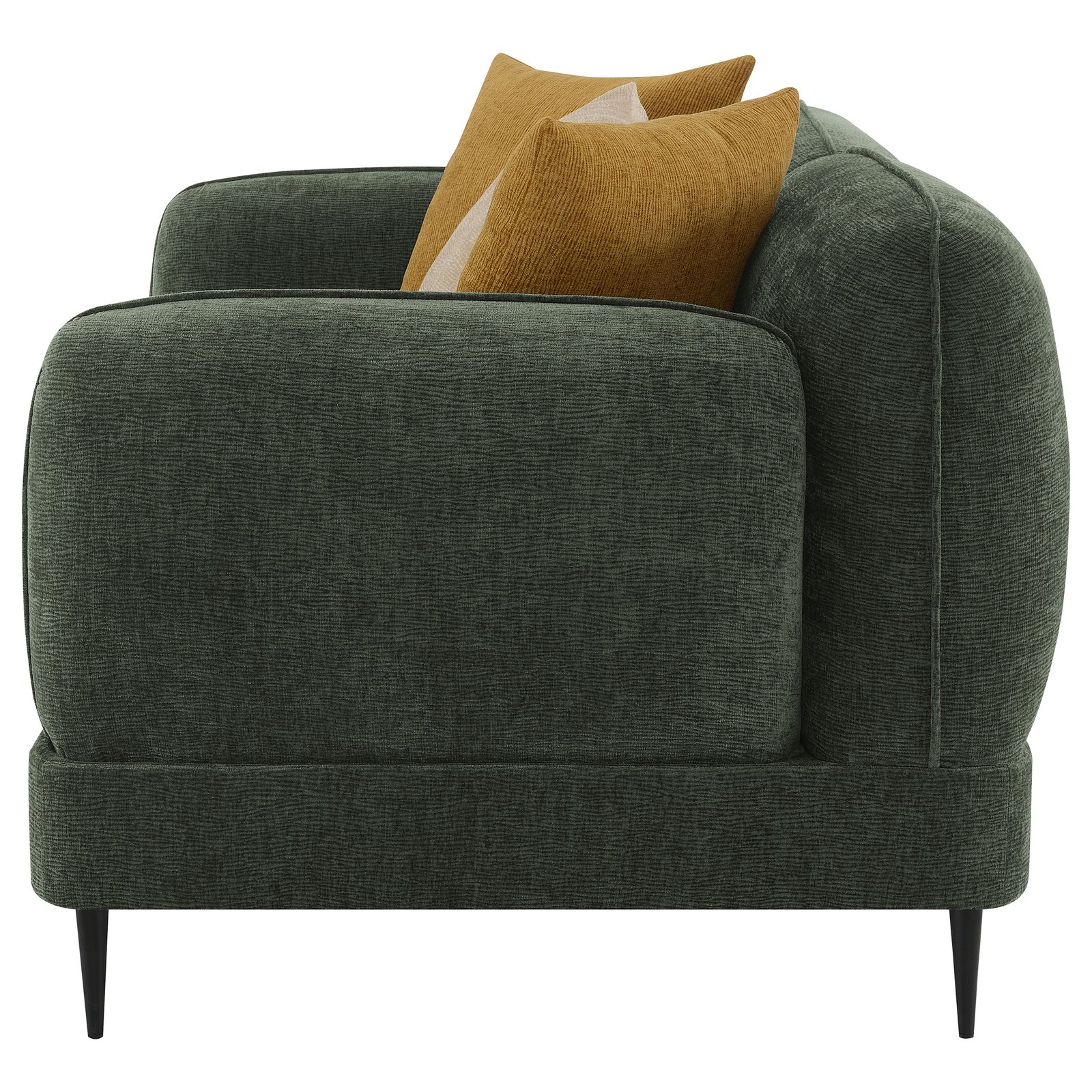 Jade Chenille Upholstered Modern Track Arm Loveseat Green - Image 5
