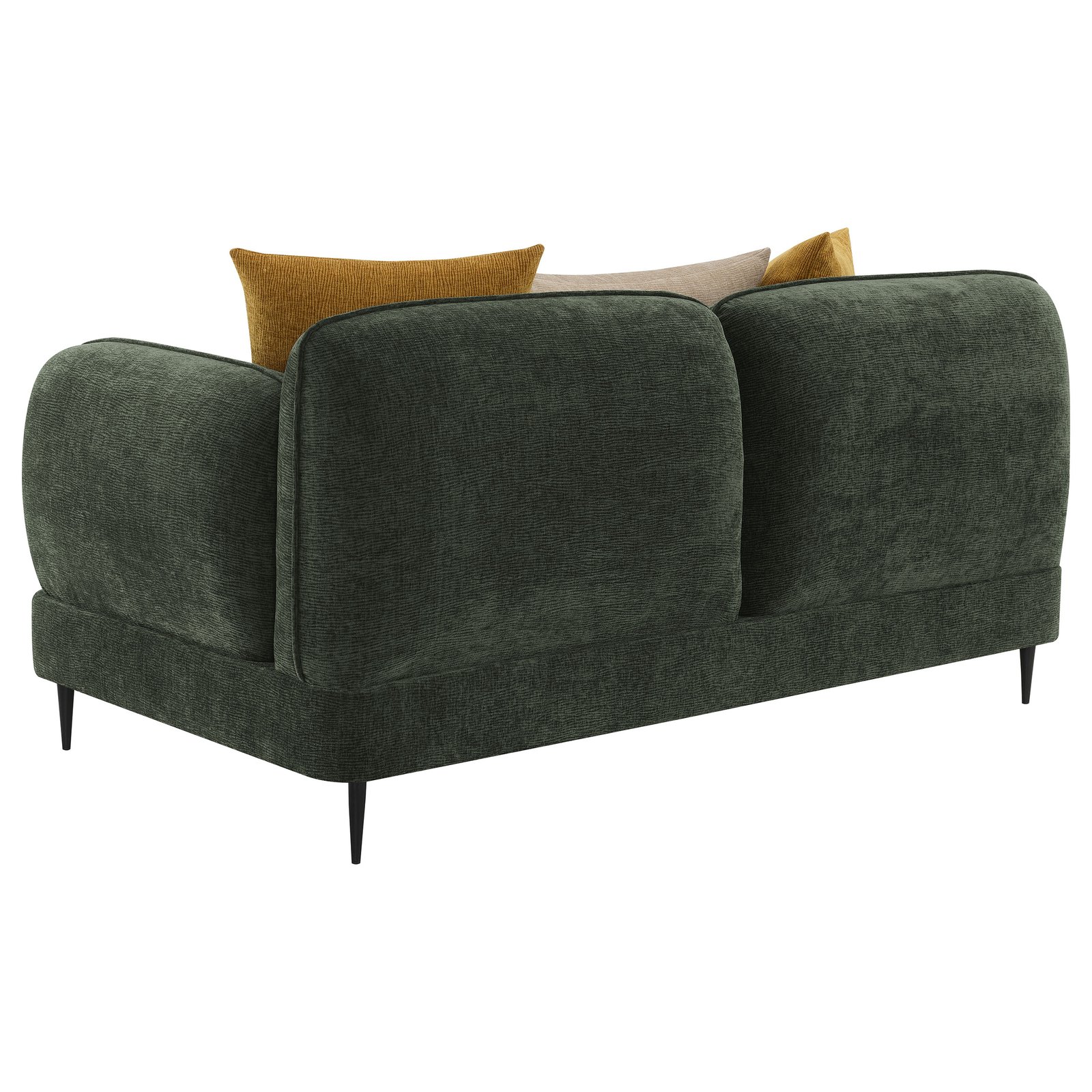 Jade Chenille Upholstered Modern Track Arm Loveseat Green - Image 6
