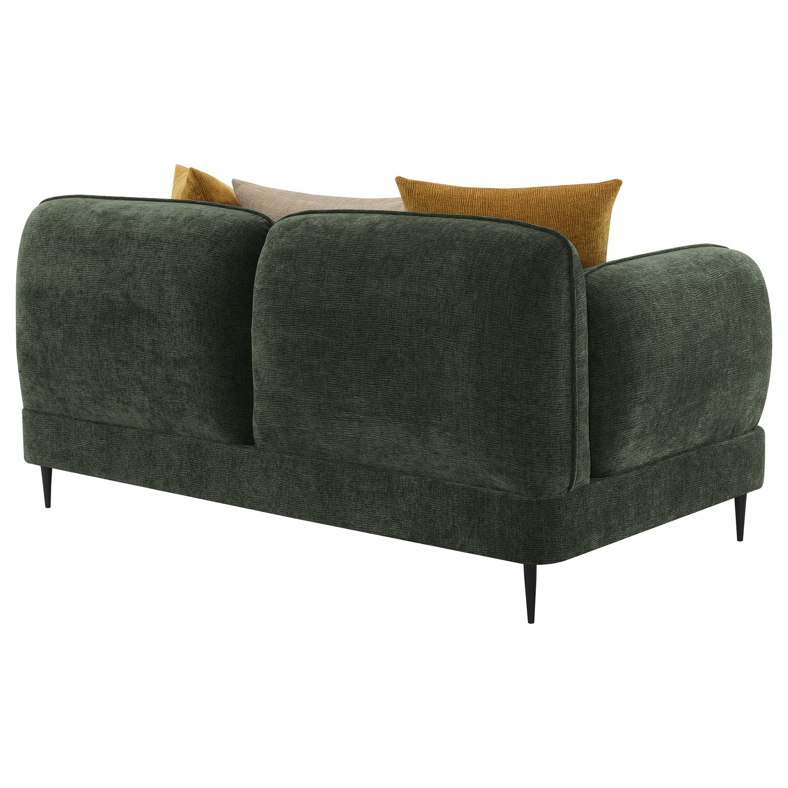Jade Chenille Upholstered Modern Track Arm Loveseat Green - Image 7