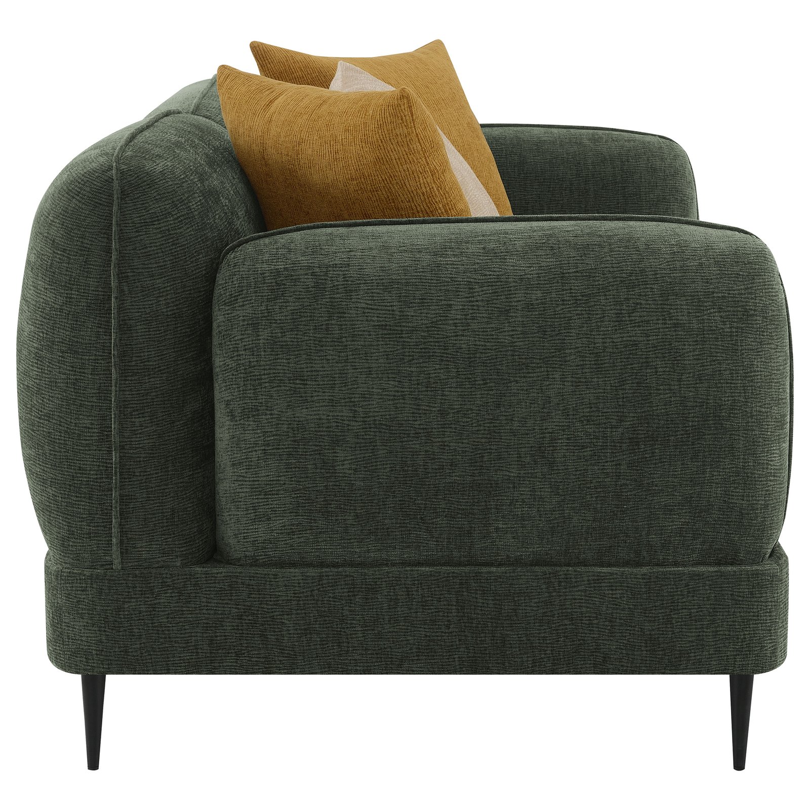 Jade Chenille Upholstered Modern Track Arm Loveseat Green - Image 8