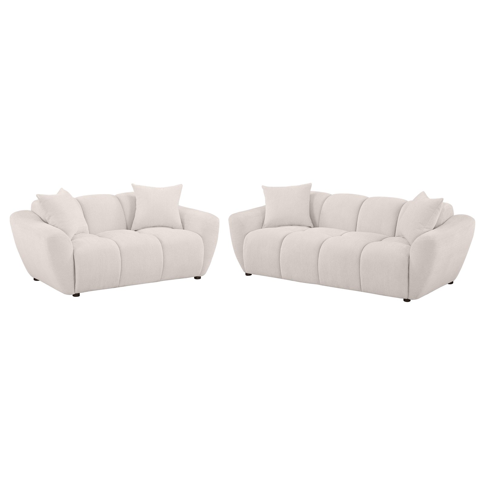 Destino 2-piece Chenille Splayed Arm Sofa Set Greige - Image 2
