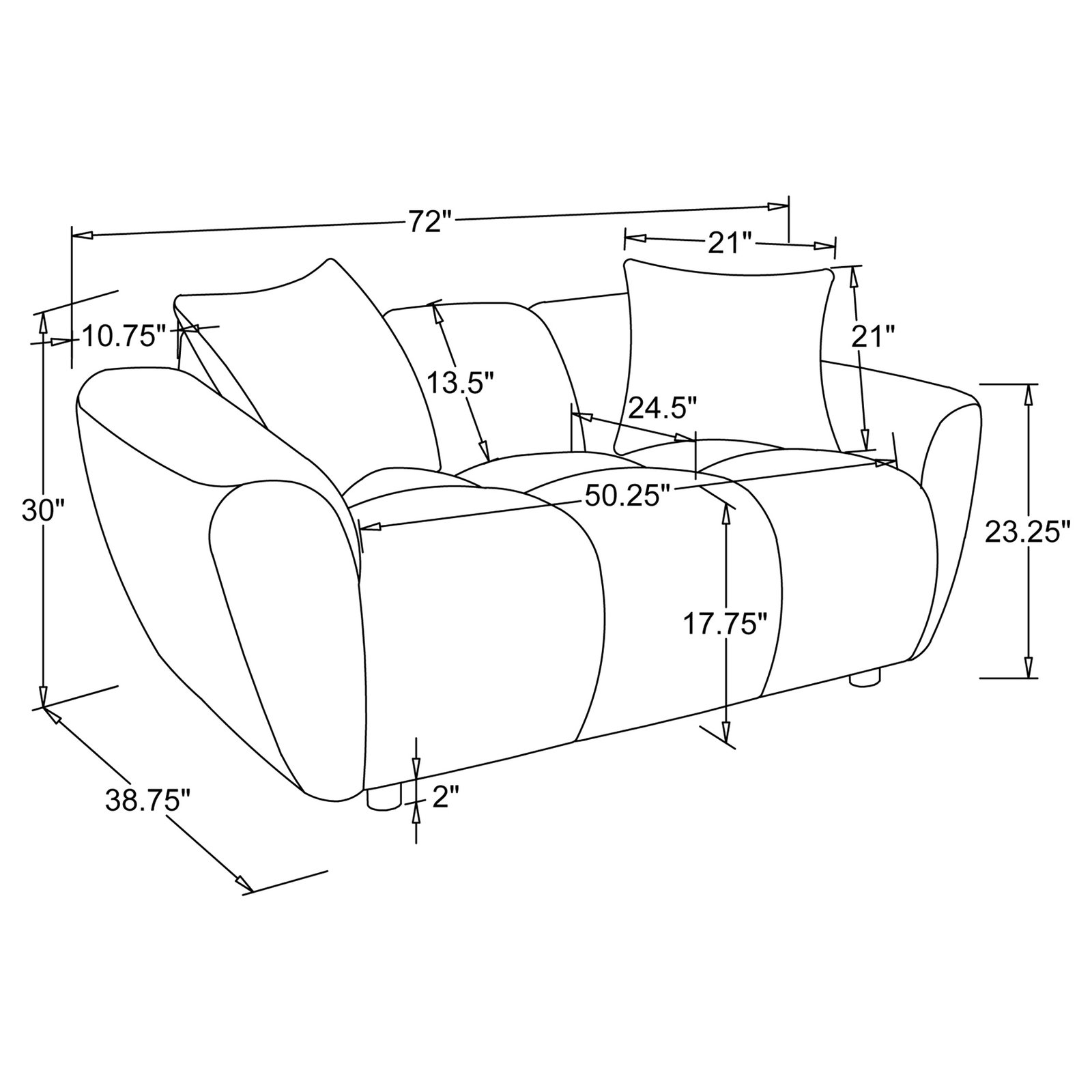 Destino Chenille Upholstered Splayed Arm Loveseat Greige - Image 10