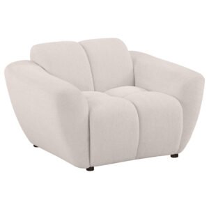 Destino Chenille Upholstered Splayed Arm Accent Chair Greige