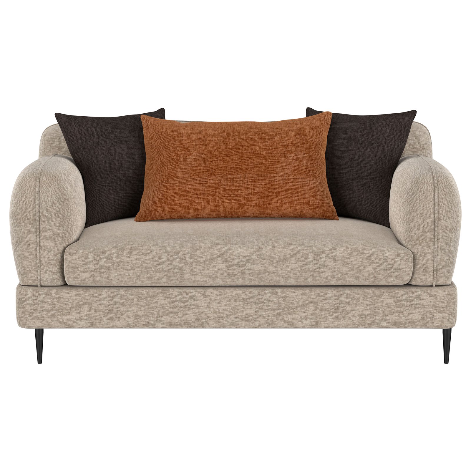 Jade Chenille Upholstered Sculpted Track Arm Loveseat Latte - Image 3