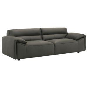 Buxton Top Grain Leather Upholstered Sofa Graphite