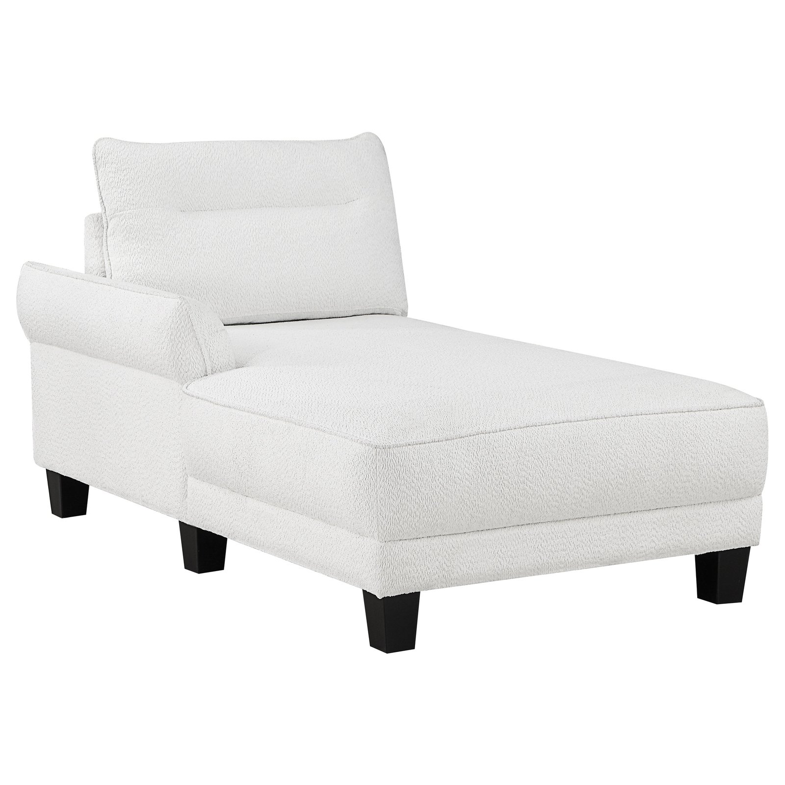 Caspian Upholstered Curved Arm Chaise Sectional Sofa White - Image 3