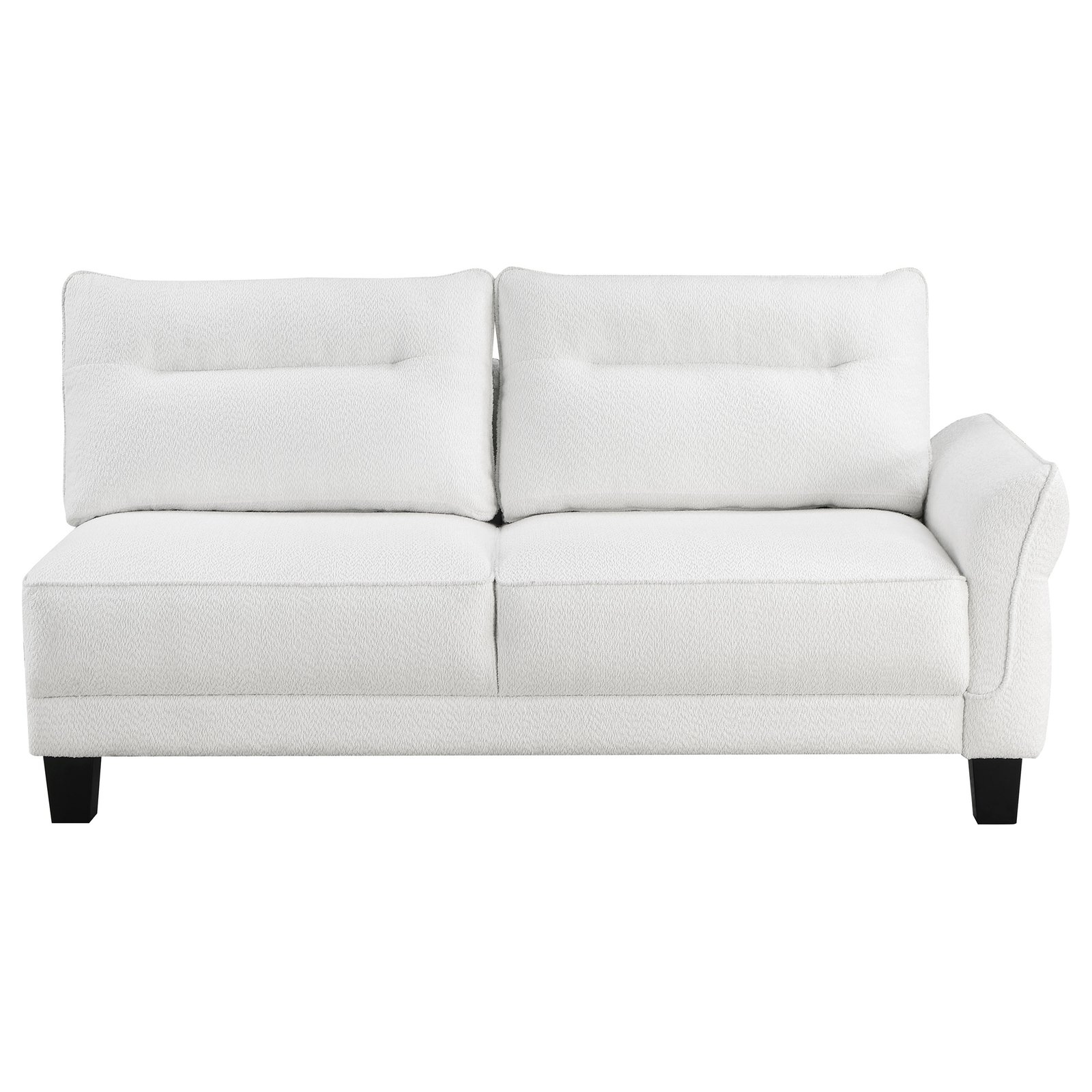 Caspian Upholstered Curved Arm Chaise Sectional Sofa White - Image 7