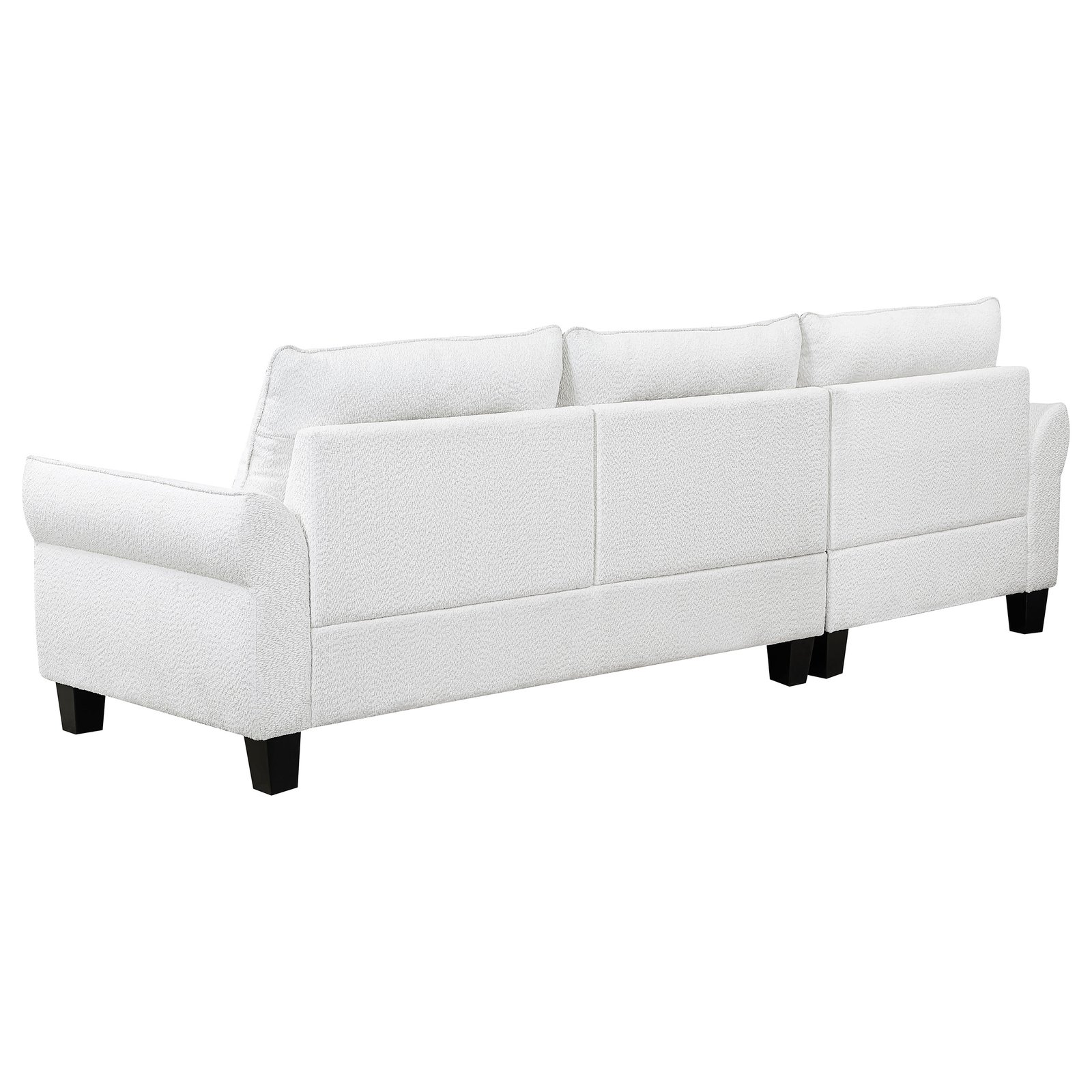 Caspian Upholstered Curved Arm Chaise Sectional Sofa White - Image 8