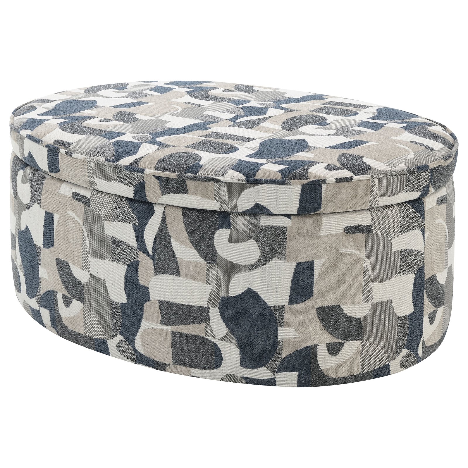 Tomkins Oval Upholstered Storage Ottoman Indigo Blue - Image 6