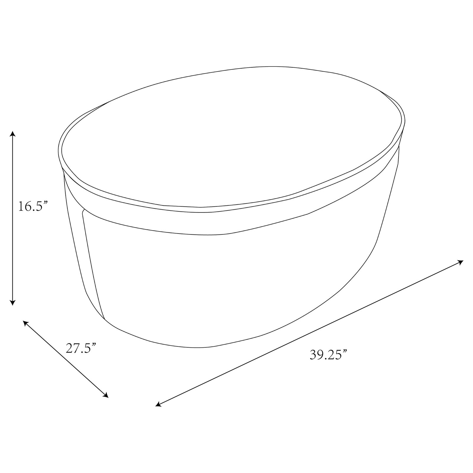 Tomkins Oval Upholstered Storage Ottoman Indigo Blue - Image 9