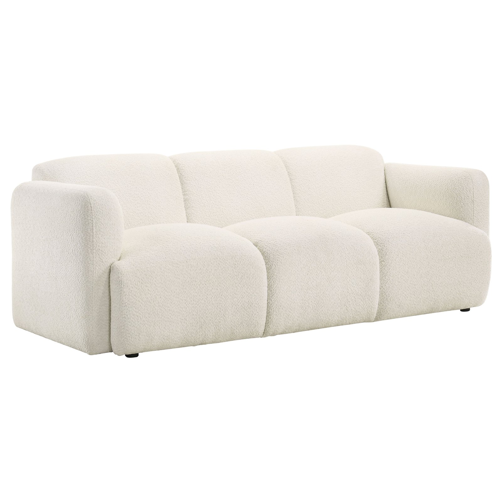 Dorset 3-piece Upholstered Round Track Arm Sofa Set White - Image 2