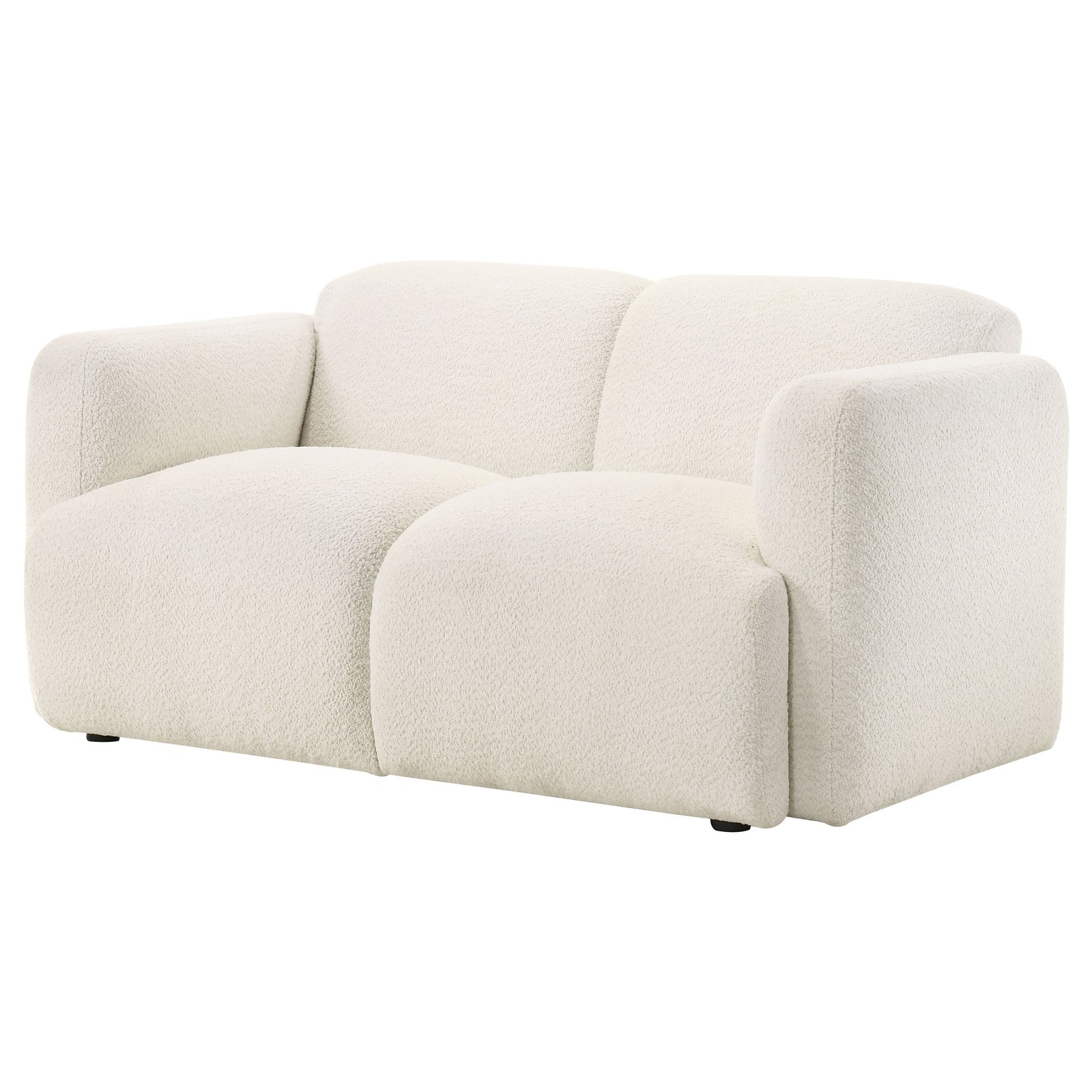Dorset Fabric Upholstered Round Track Arm Loveseat White - Image 3