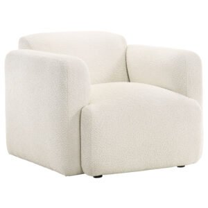 Dorset Fabric Upholstered Round Track Arm Accent Chair White