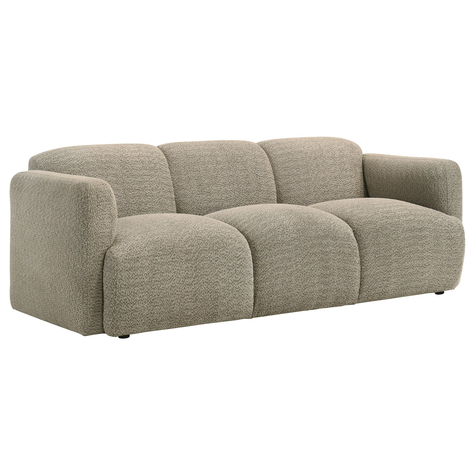 Dorset 3-piece Upholstered Round Track Arm Sofa Set Brown - Image 2