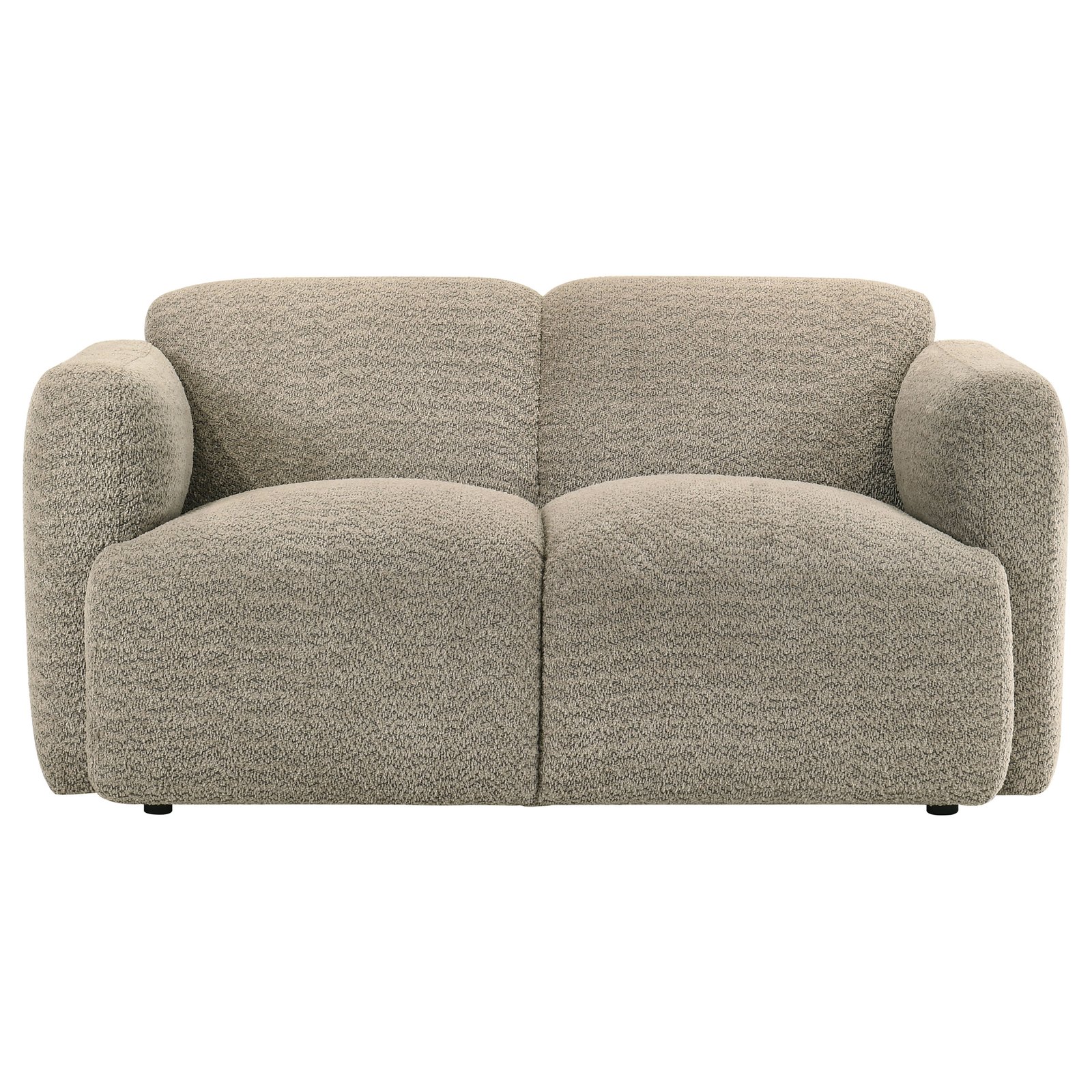 Dorset Fabric Upholstered Round Track Arm Loveseat Brown - Image 2