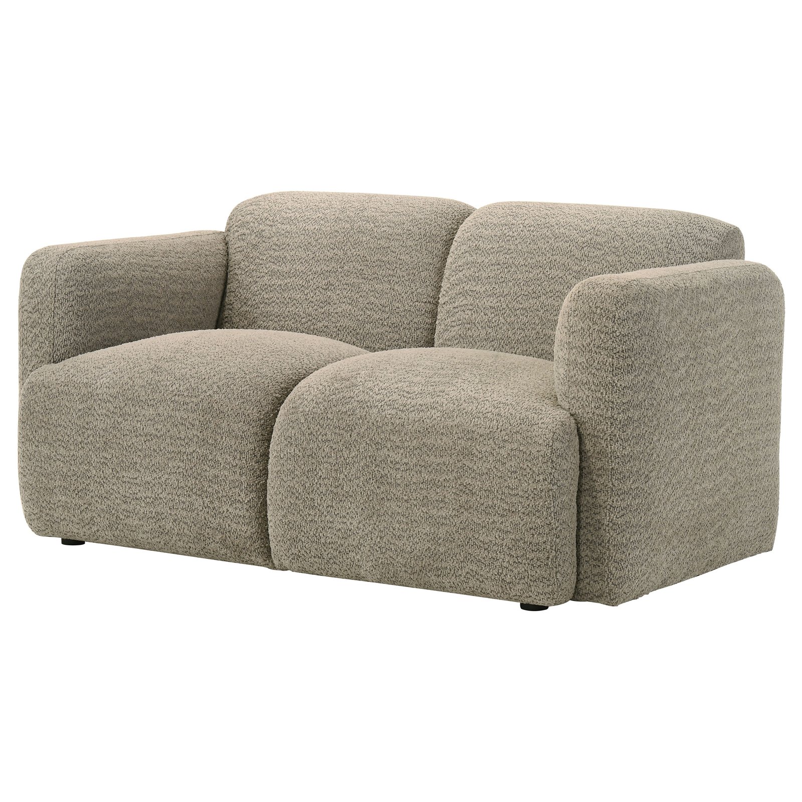 Dorset Fabric Upholstered Round Track Arm Loveseat Brown - Image 3