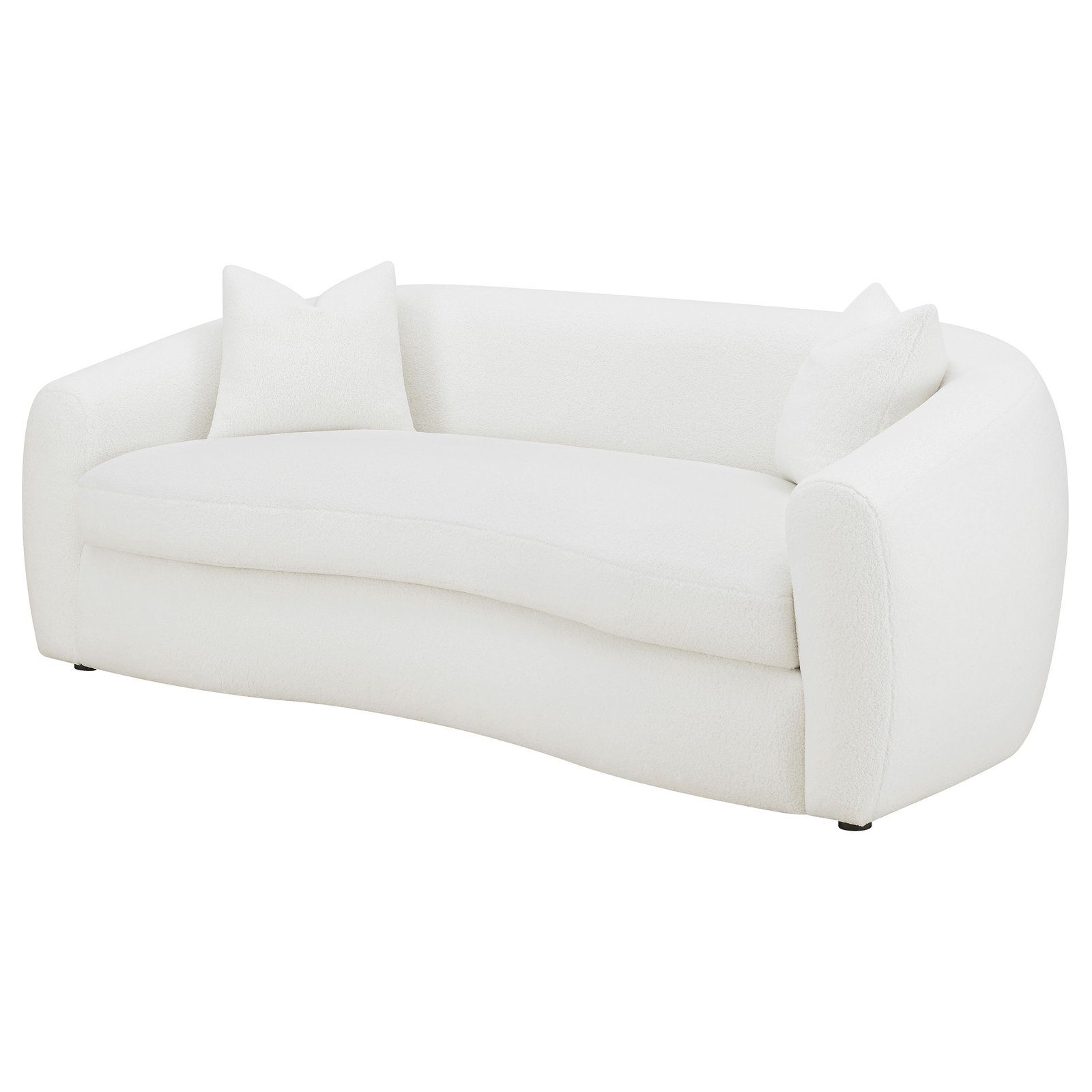Isabella Faux Sheepskin Upholstered Sofa Natural - Image 4