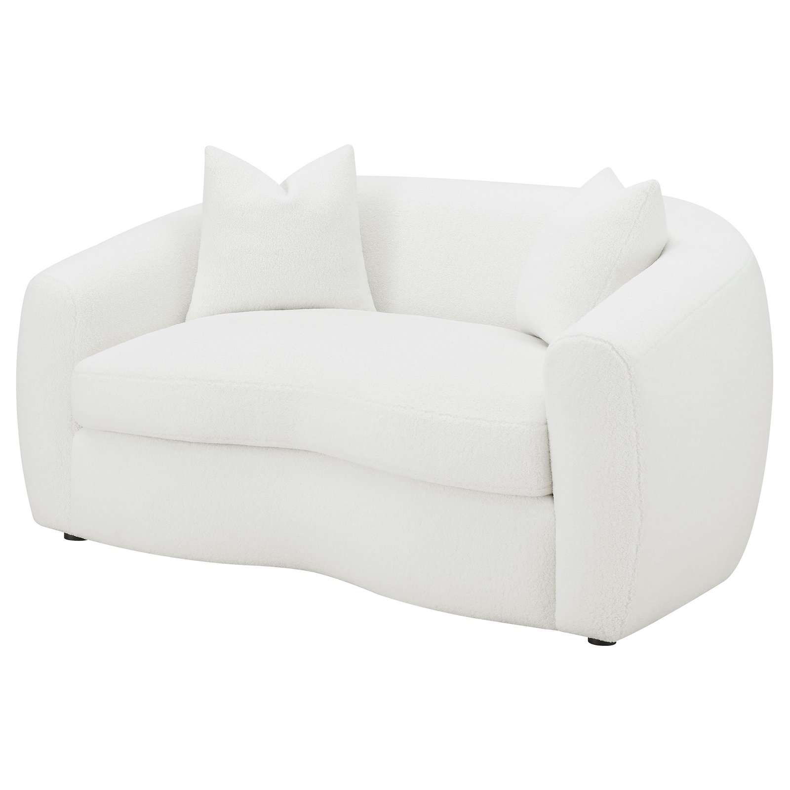 Isabella Faux Sheepskin Upholstered Loveseat Natural - Image 4